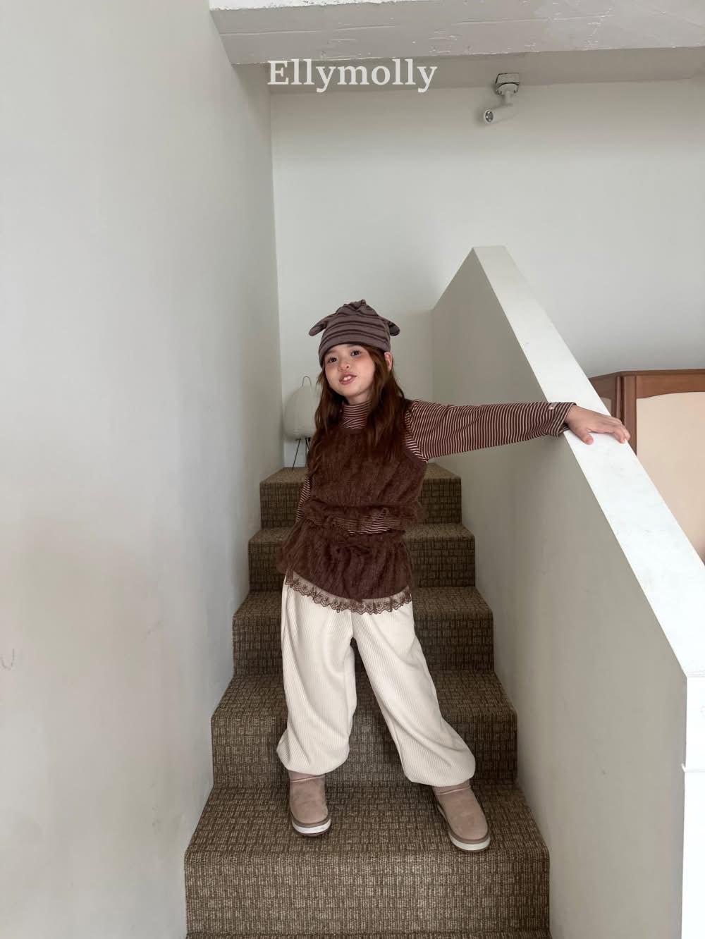EllyMolly 蕾絲絨針織造型裙 (90-125cm)