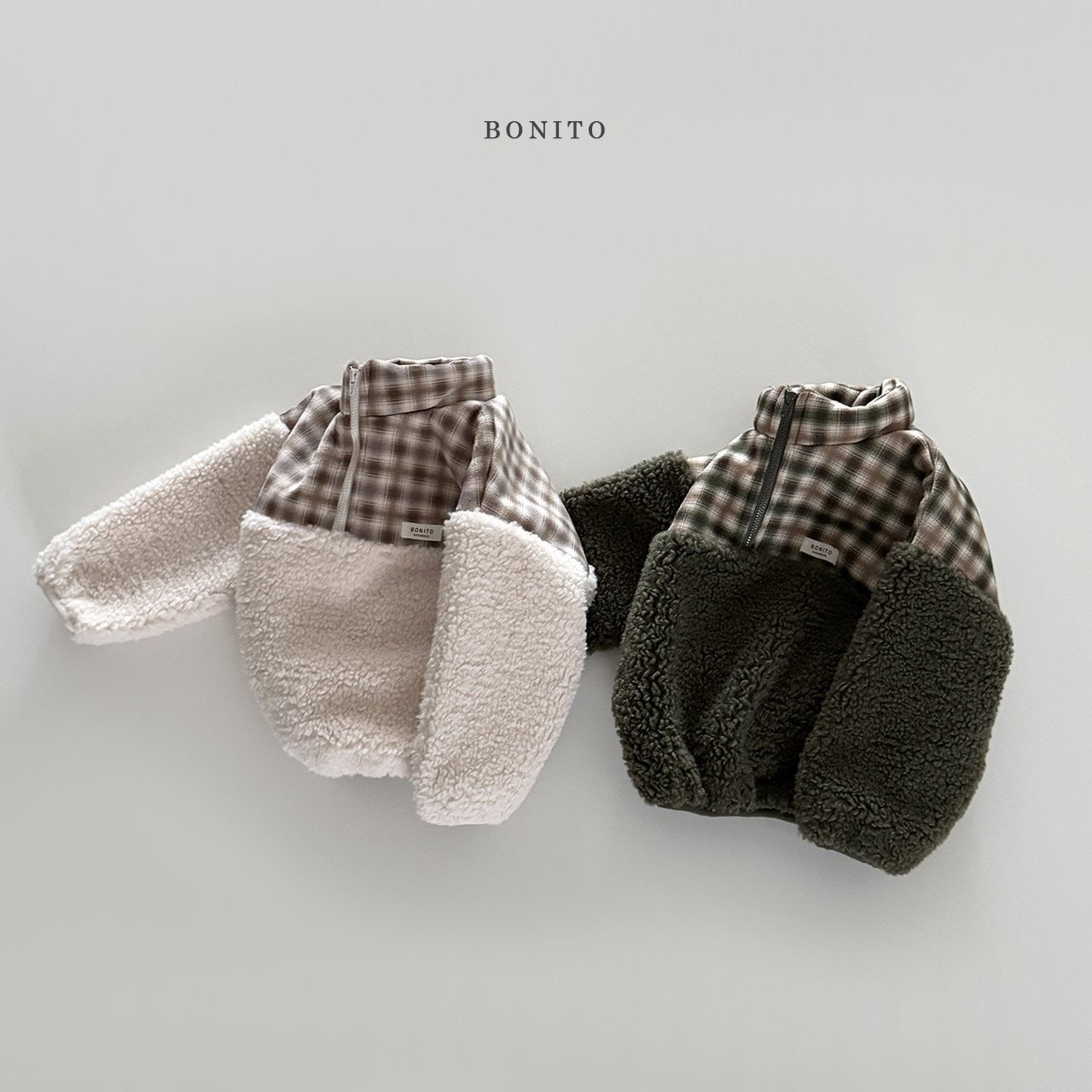 Bonito check tumbler half-zip (~80-140cm)