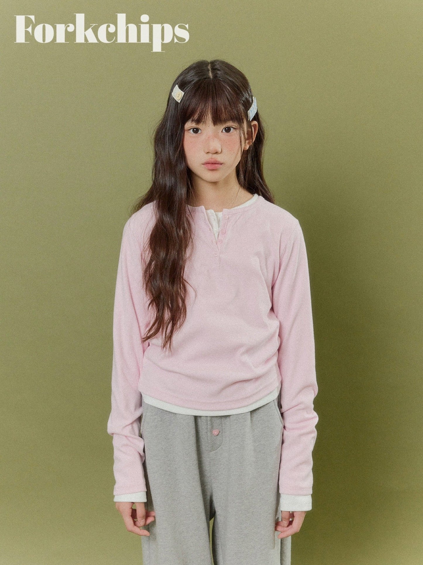 FORKCHIPS peach snap t-shirt (95-160cm)