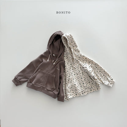 bonito waffle hood zip-up (~80-140cm)