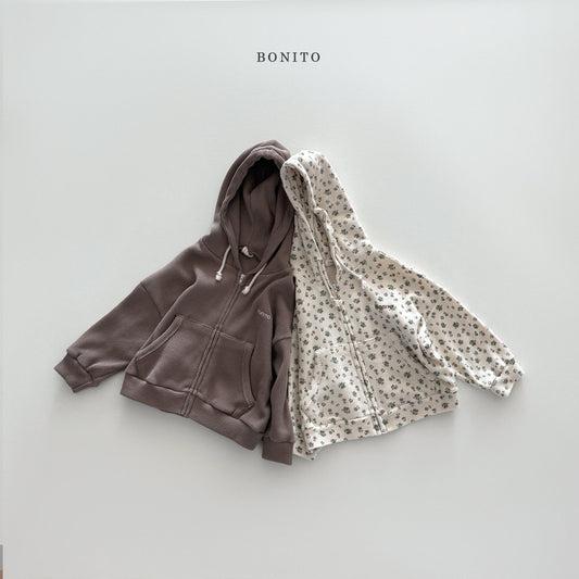 bonito waffle hood zip-up (~80-140cm)