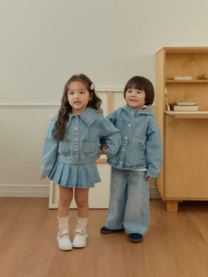 DAILYBEBE hoodie denim jacket (75-145cm)