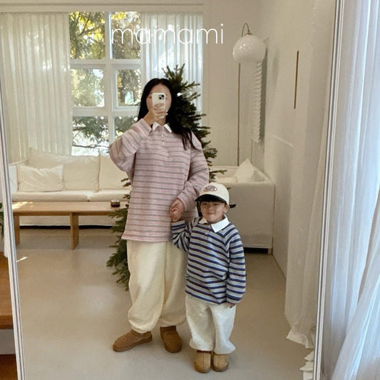 Mamami 粉藍條紋襯衫 (80-145cm)