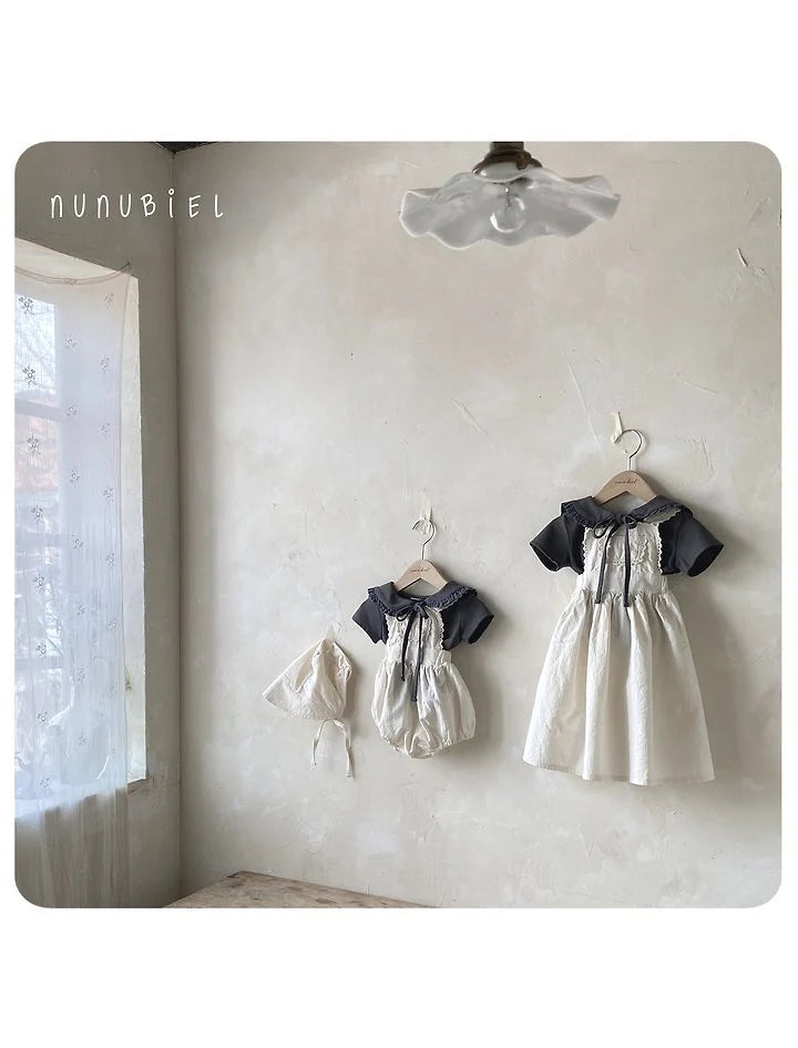 Nunubiel milga romper & bonnet (6-18m)