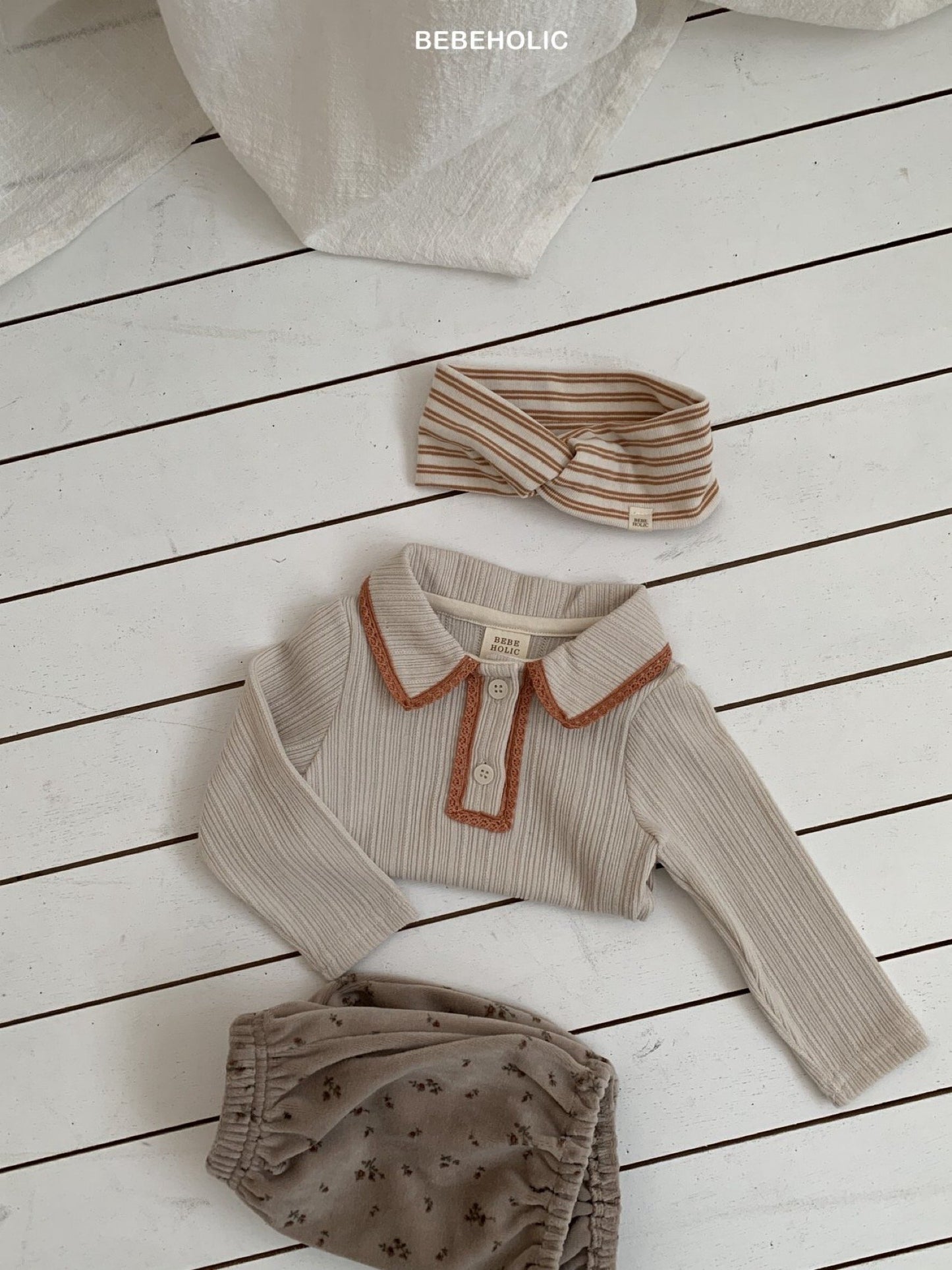 bebeholic peach lace tee (3-18m)