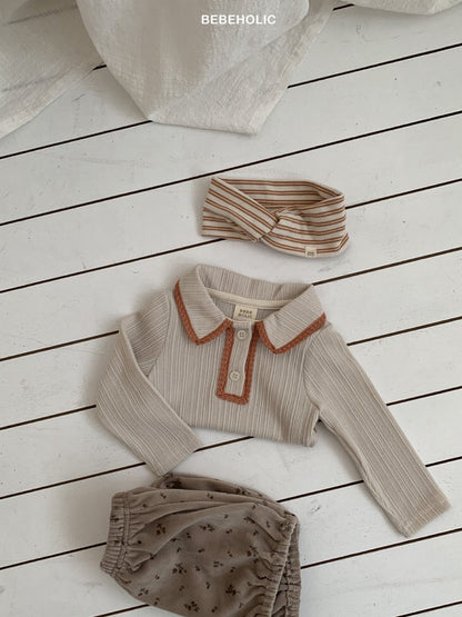 bebeholic peach lace tee (3-18m)