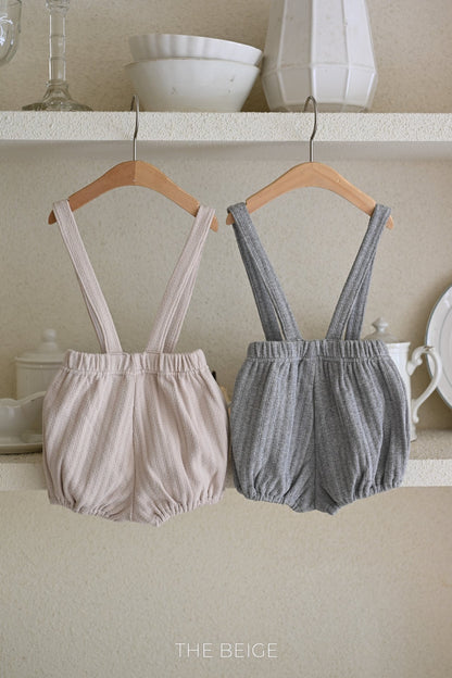 the beige rib suspender pants (85-140cm)