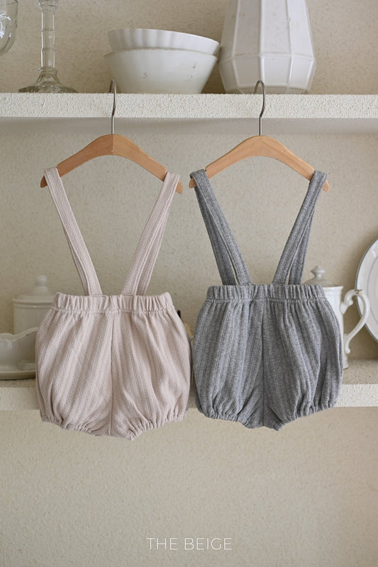 the beige rib suspender pants (85-140cm)