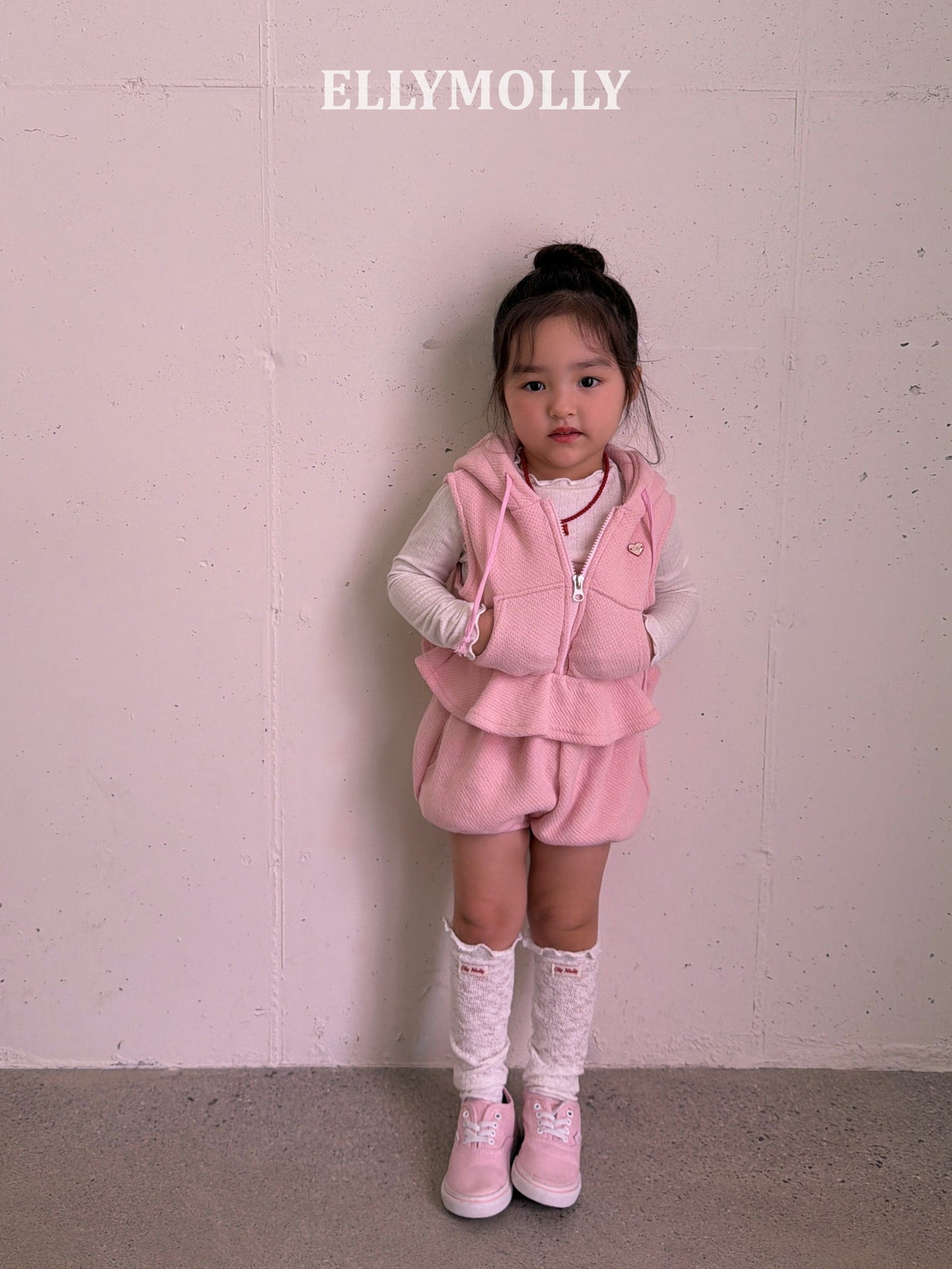 ELLYMOLLY flared hood vest (90-145cm)