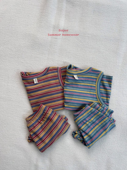 Dajoa 無袖彩色條紋套裝居家服 (70-115cm)