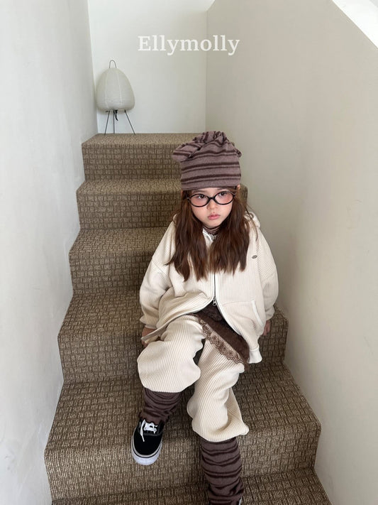 EllyMolly 舒適羅紋連帽外套 (90–160cm)