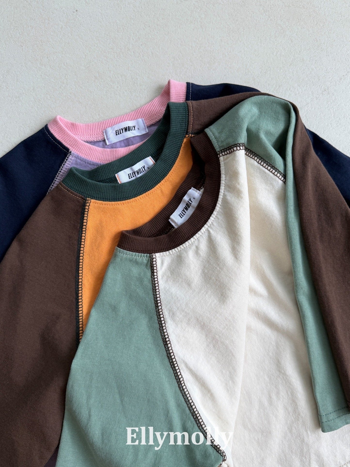 ELLYMOLLY color block raglan t (90-160cm)