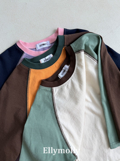 ELLYMOLLY color block raglan t (90-160cm)