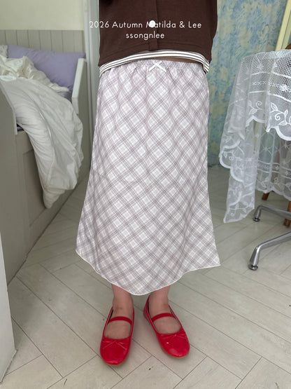 matilda&lee check ribbon skirt (85-165cm)