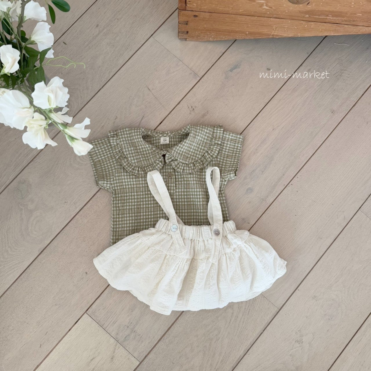 mimi market check frill blouse (70-85cm)
