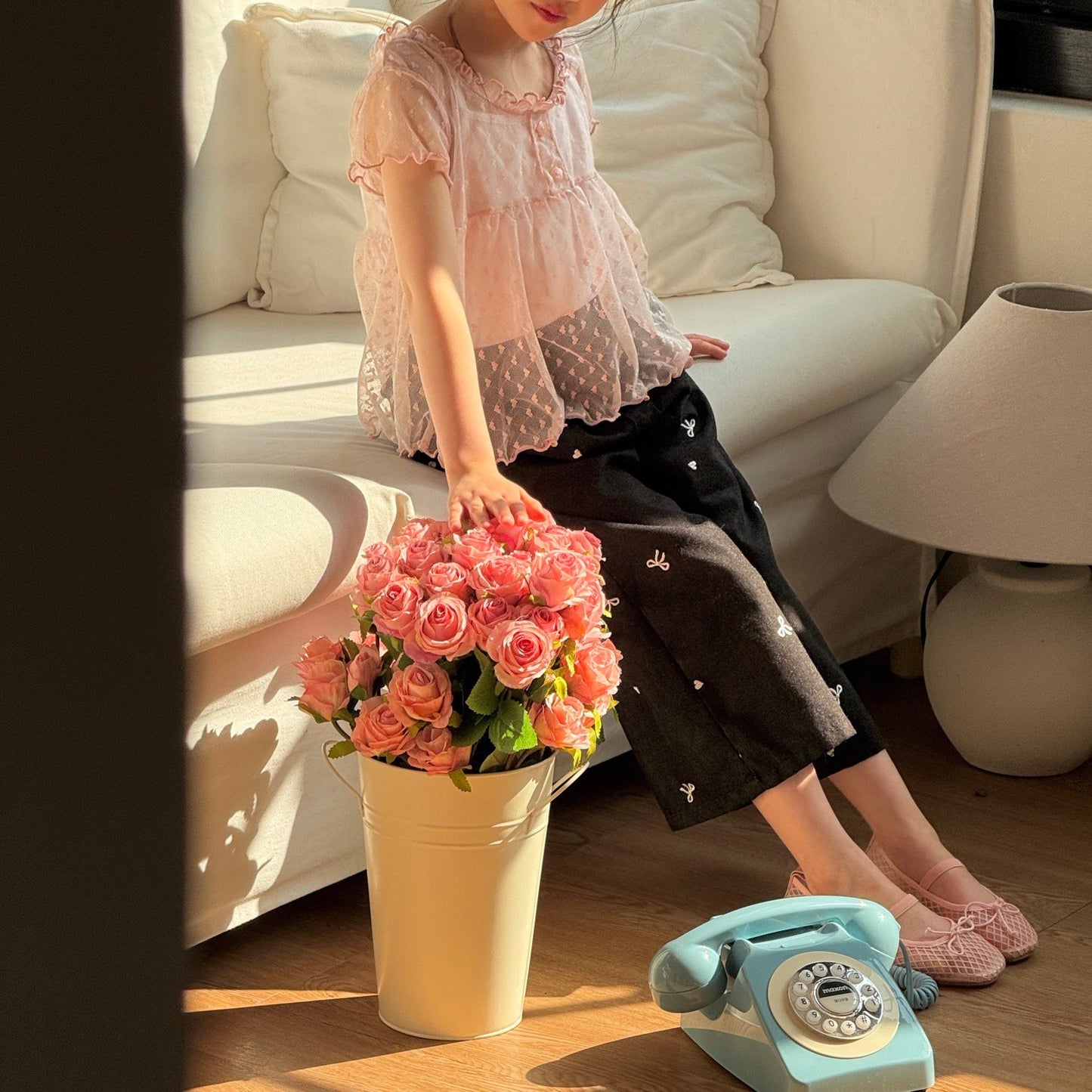 ninibello ribbon sugar denim pants (80-130cm)
