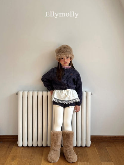 EllyMolly 針織羅狀鈕扣外套 (90-160cm)