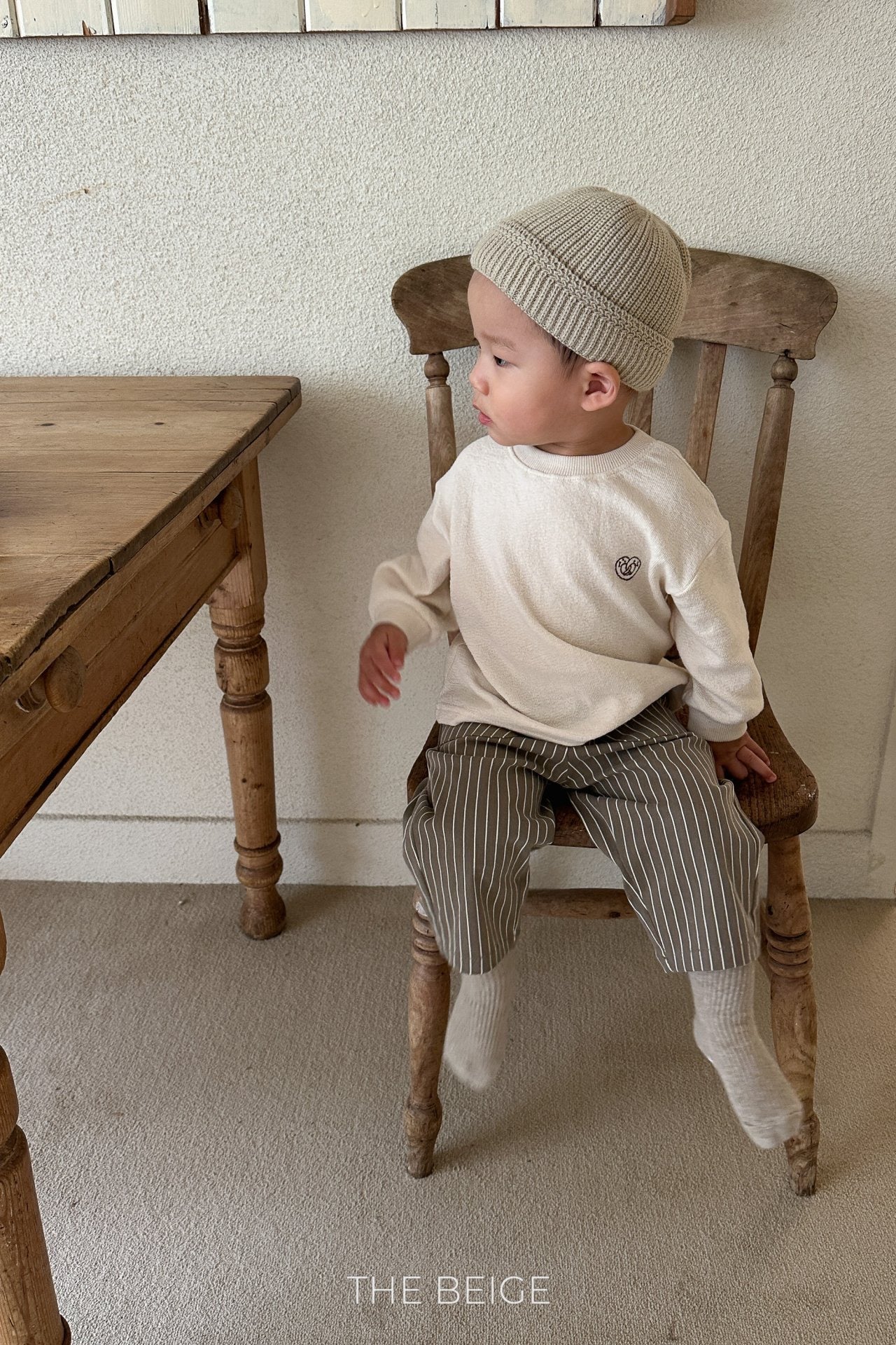 the beige pocket loom pants (80-120cm)