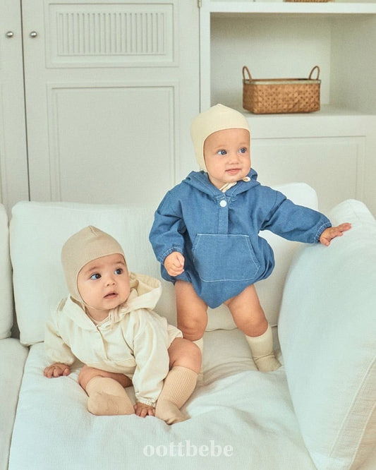 oottbebe stitch hood suit(3-12m)