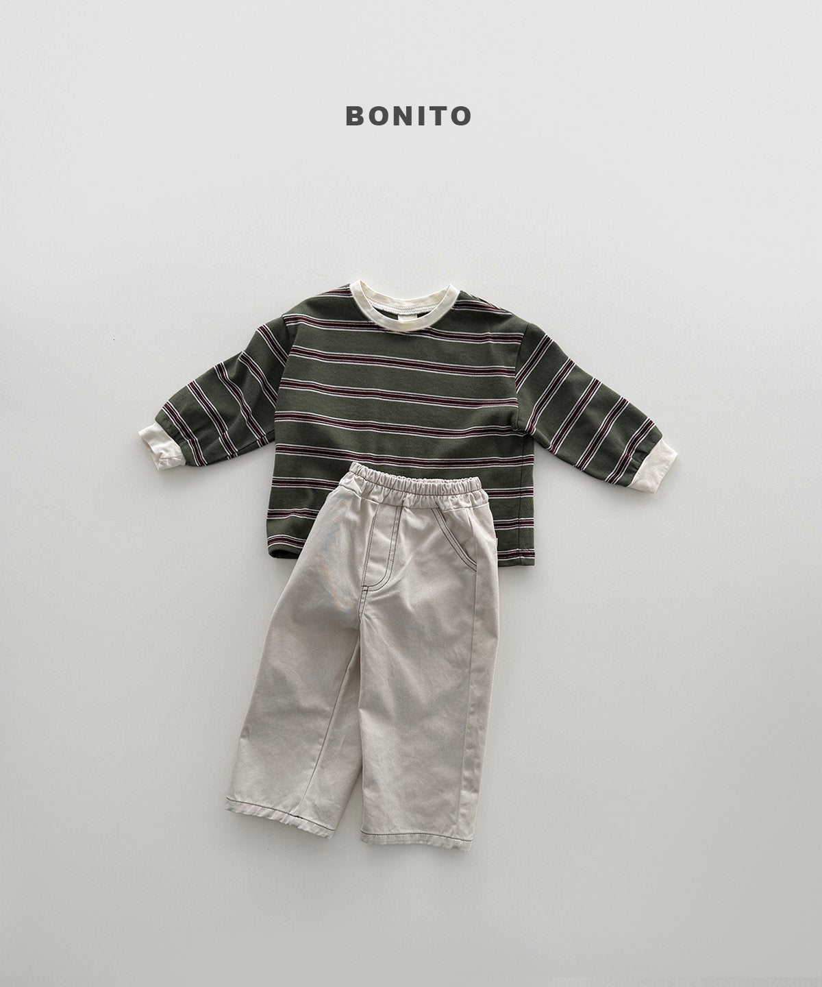 bonito haru stripe rib tee (~80-140cm)