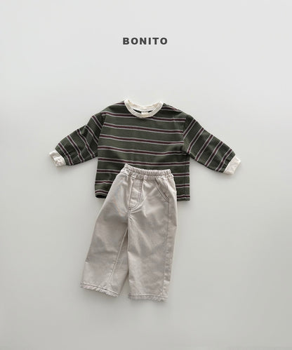 bonito haru stripe rib tee (~80-140cm)