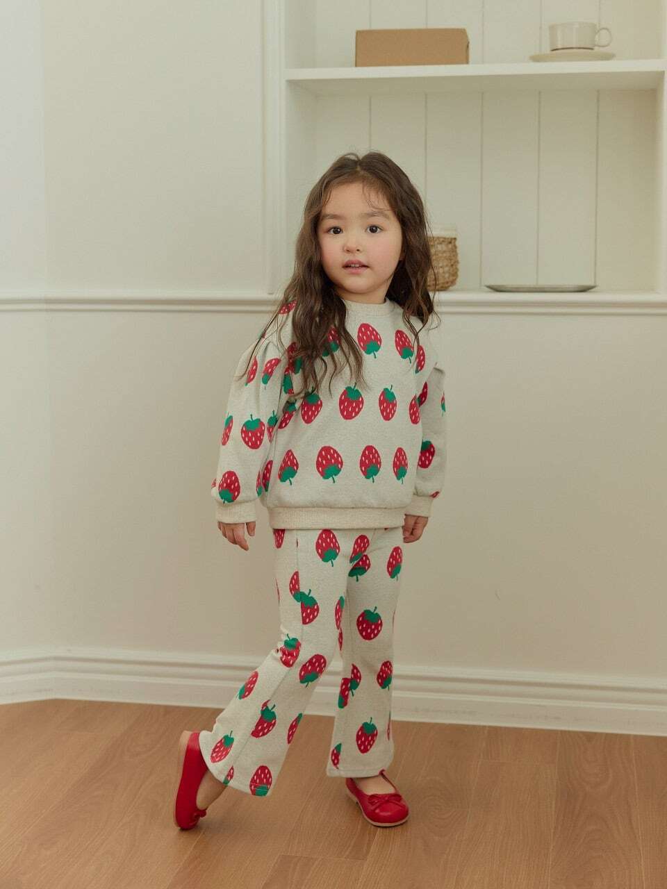 DAILYBEBE strawberry flare pants SET-UP (75-145cm)