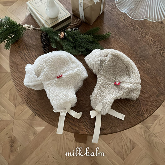 milkbalm cotton candy earflap hat