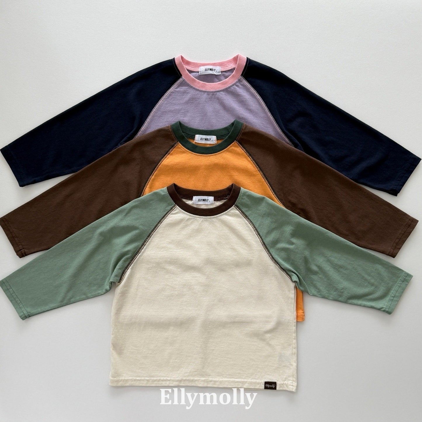 ELLYMOLLY color block raglan t (90-160cm)