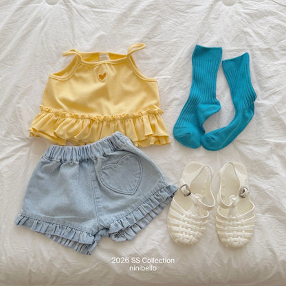 ninibello heart frill denim pants (80-130cm)