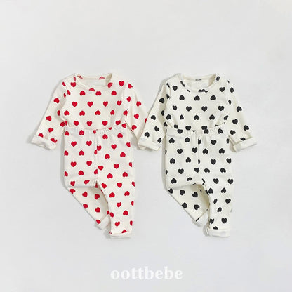 Oottbebe 紅黑愛心居家服 (75-120cm)