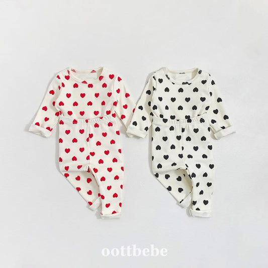 Oottbebe 紅黑愛心居家服 (75-120cm)