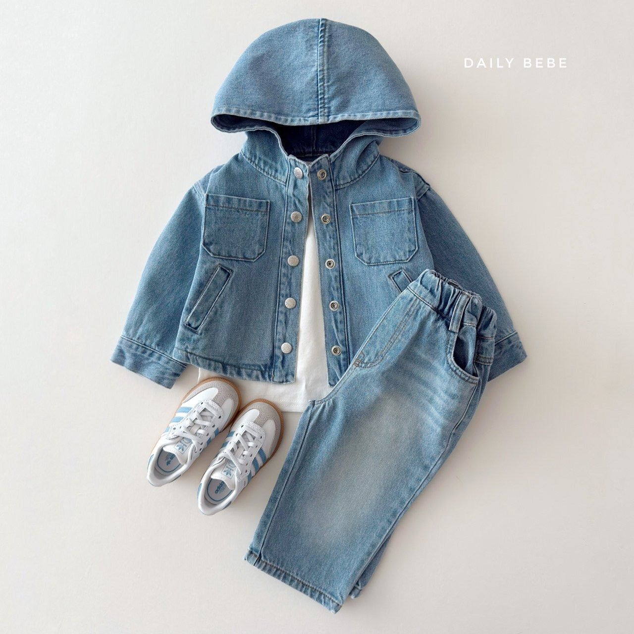 DAILYBEBE hoodie denim jacket (75-145cm)