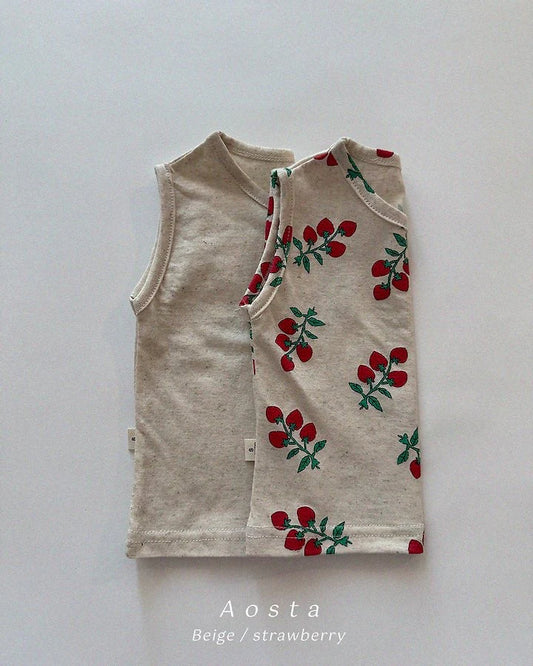 Aosta linen sleeveless tee (~70-115cm)