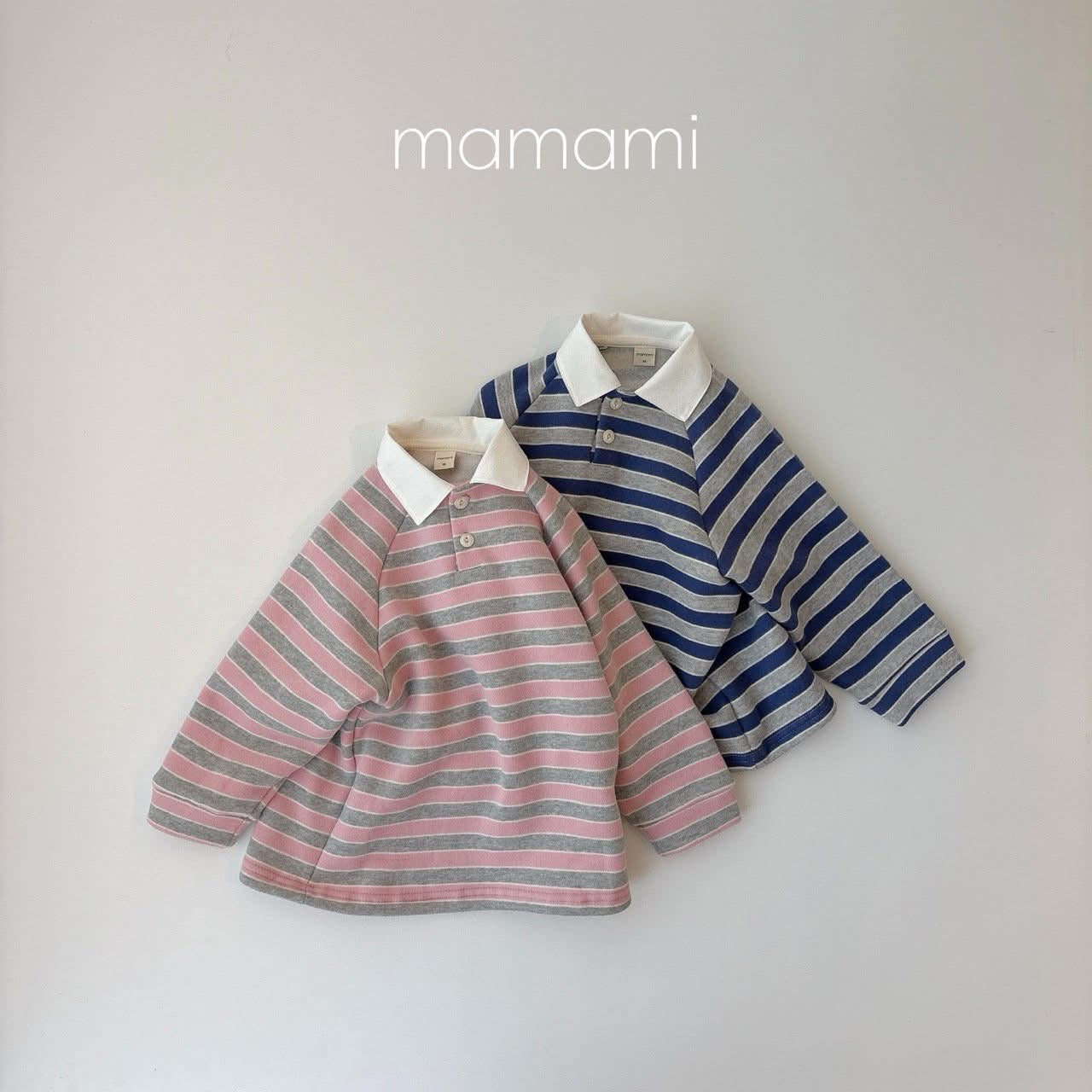 Mamami 粉藍條紋襯衫 (80-145cm)