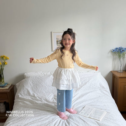 ninibello heart embroidered cutout pants (80-130cm)