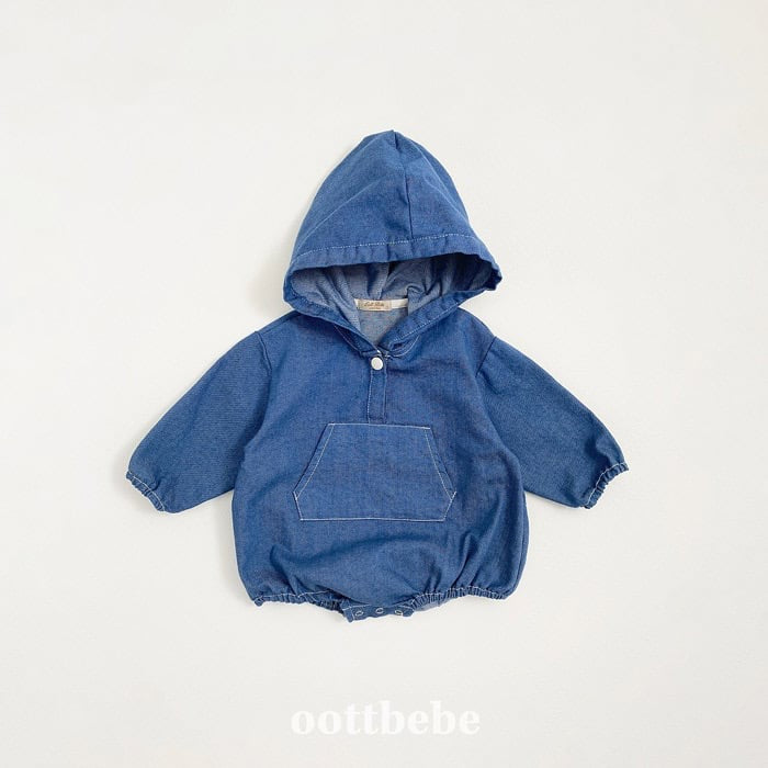 oottbebe stitch hood suit(3-12m)