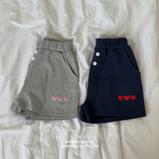 Ninibello 刺繡愛心短褲 (80-130cm)