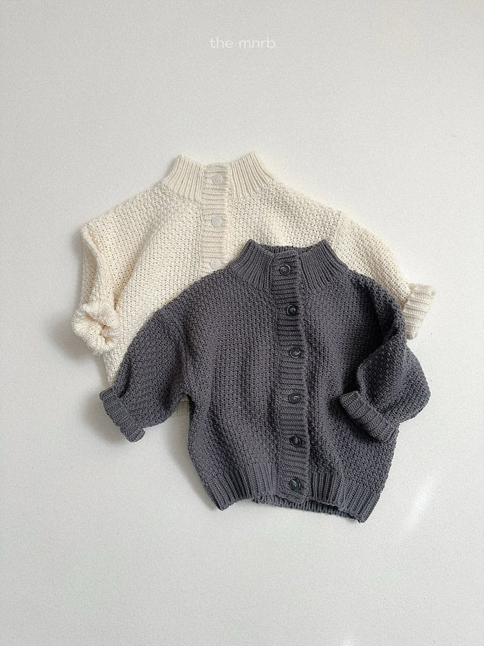 minirobe waffle high neck cardigan (75-110cm)