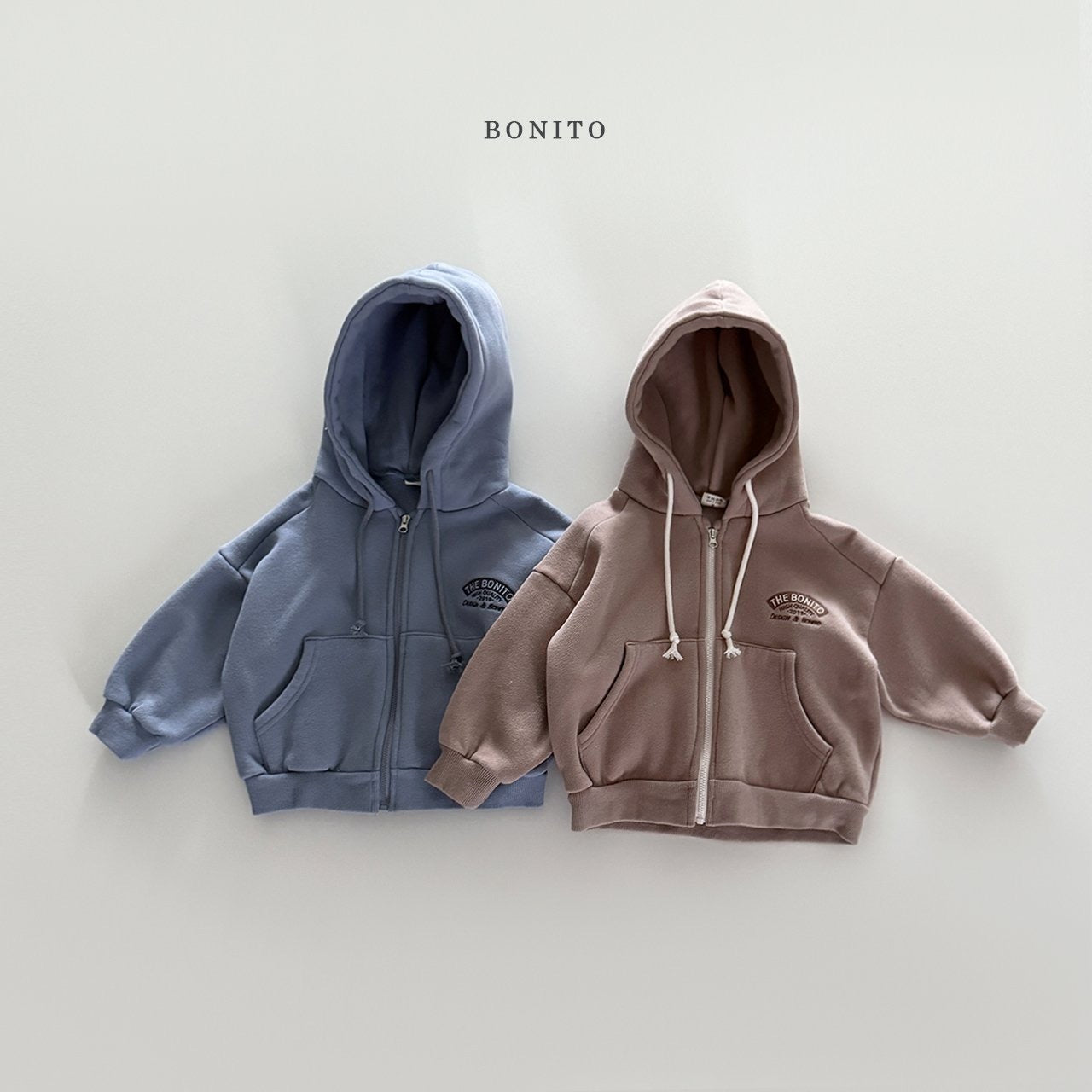 Bonito front slit hooded zip-up (~80-140cm)