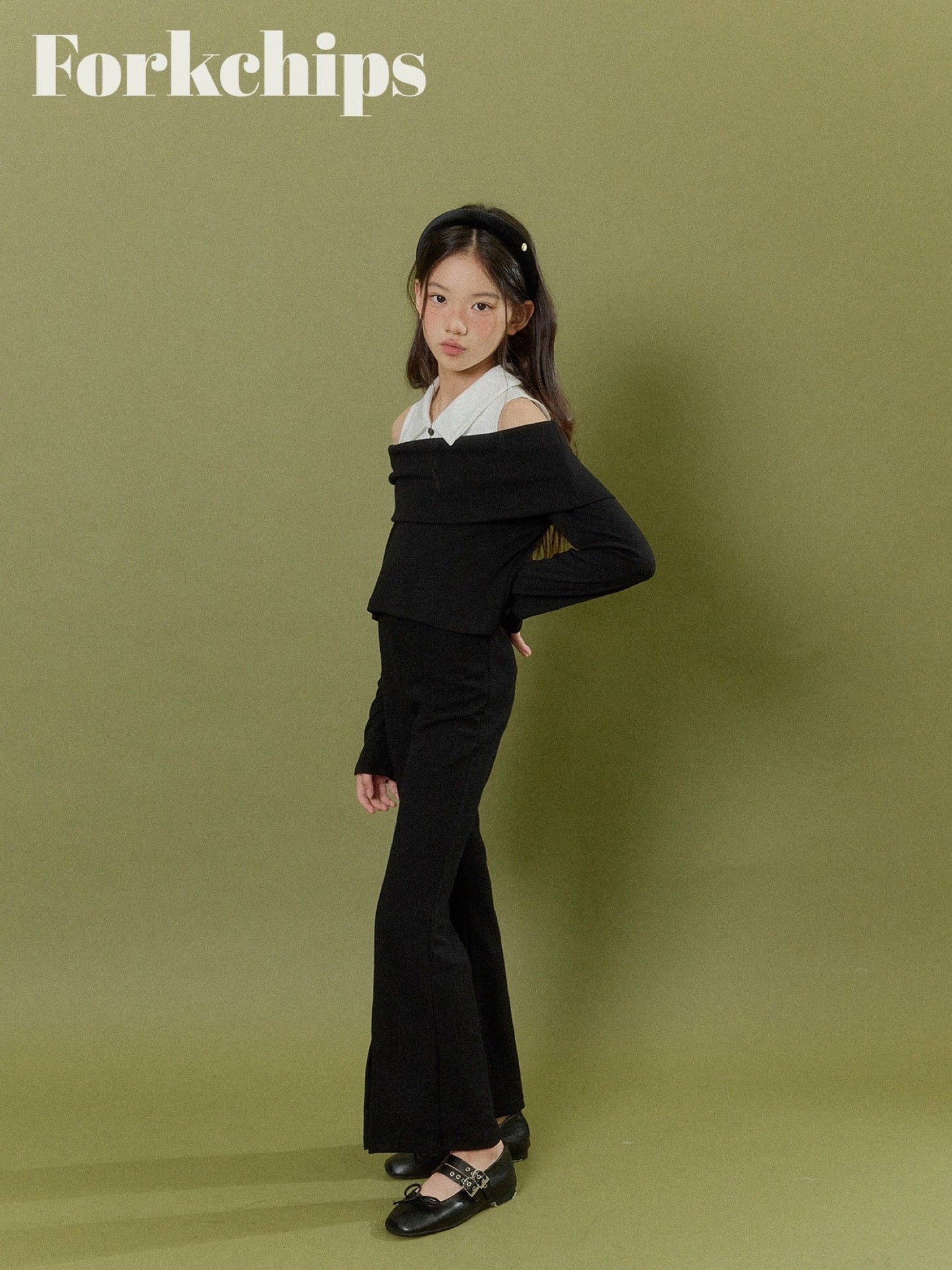 FORKCHIPS maple shoulder t-shirt (95-160cm)