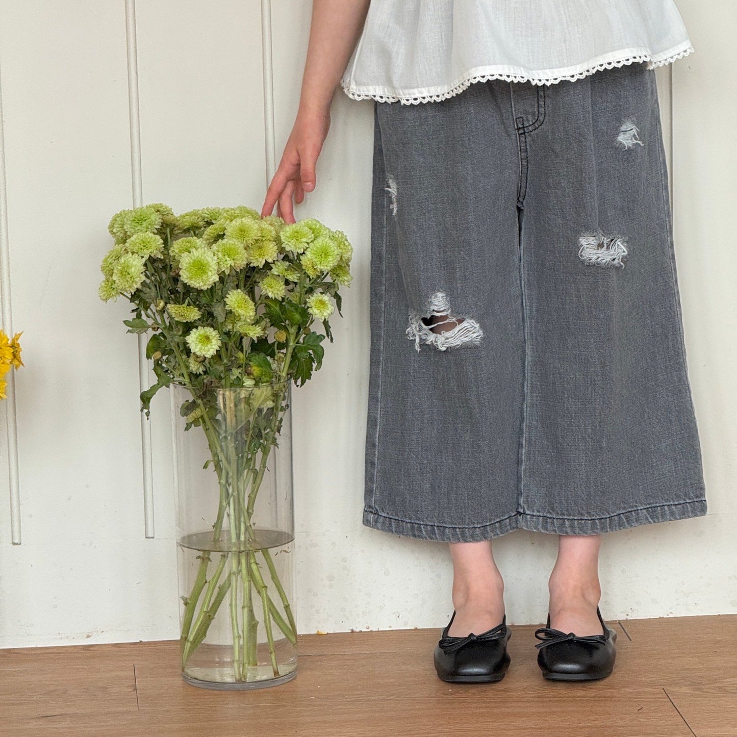 ninibello damaged ice denim pants (80-130cm)