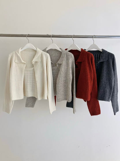氣質翻領針織set 🧶 *共4色