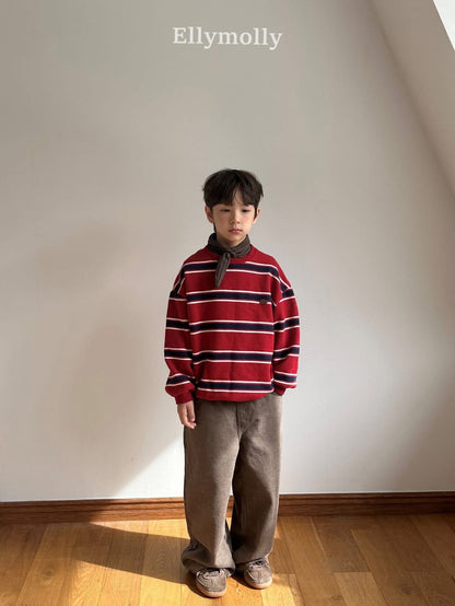 EllyMolly 翻蓋口袋抓絨長褲 (90-160cm)