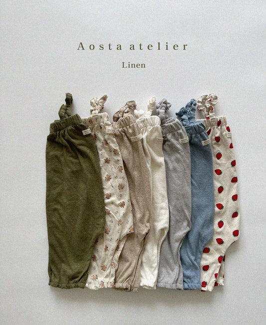 Aosta 亞麻系列-吊帶褲 (Bebe & kids ~70-115cm)