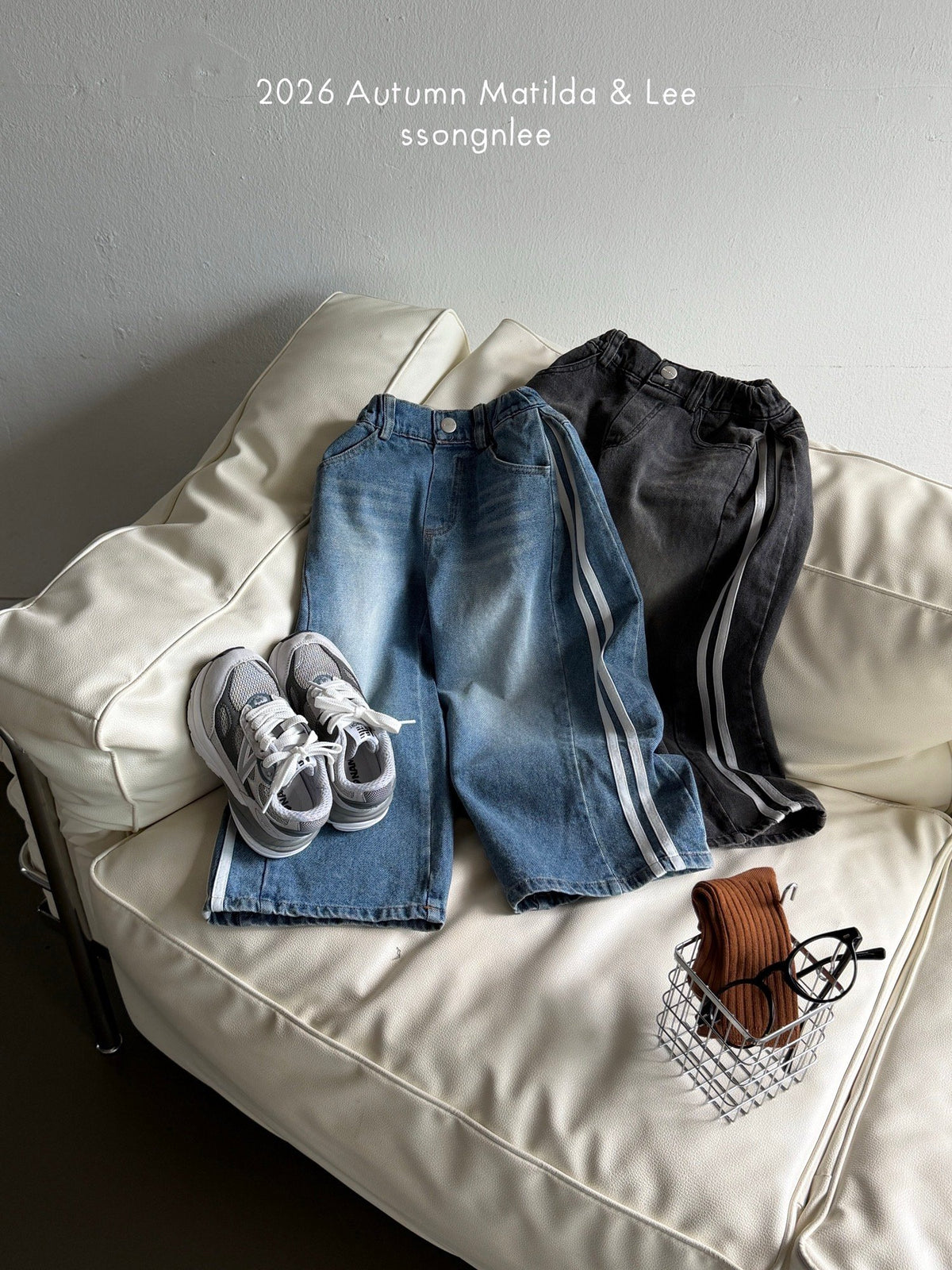 matilda&lee track denim pants (85-165cm)
