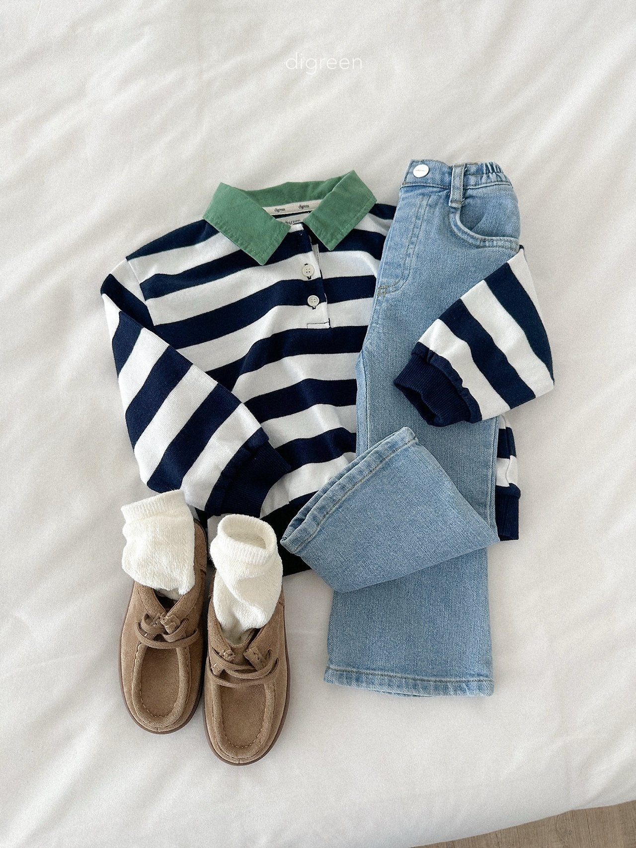 digreen striped collar mtm (85-130cm)