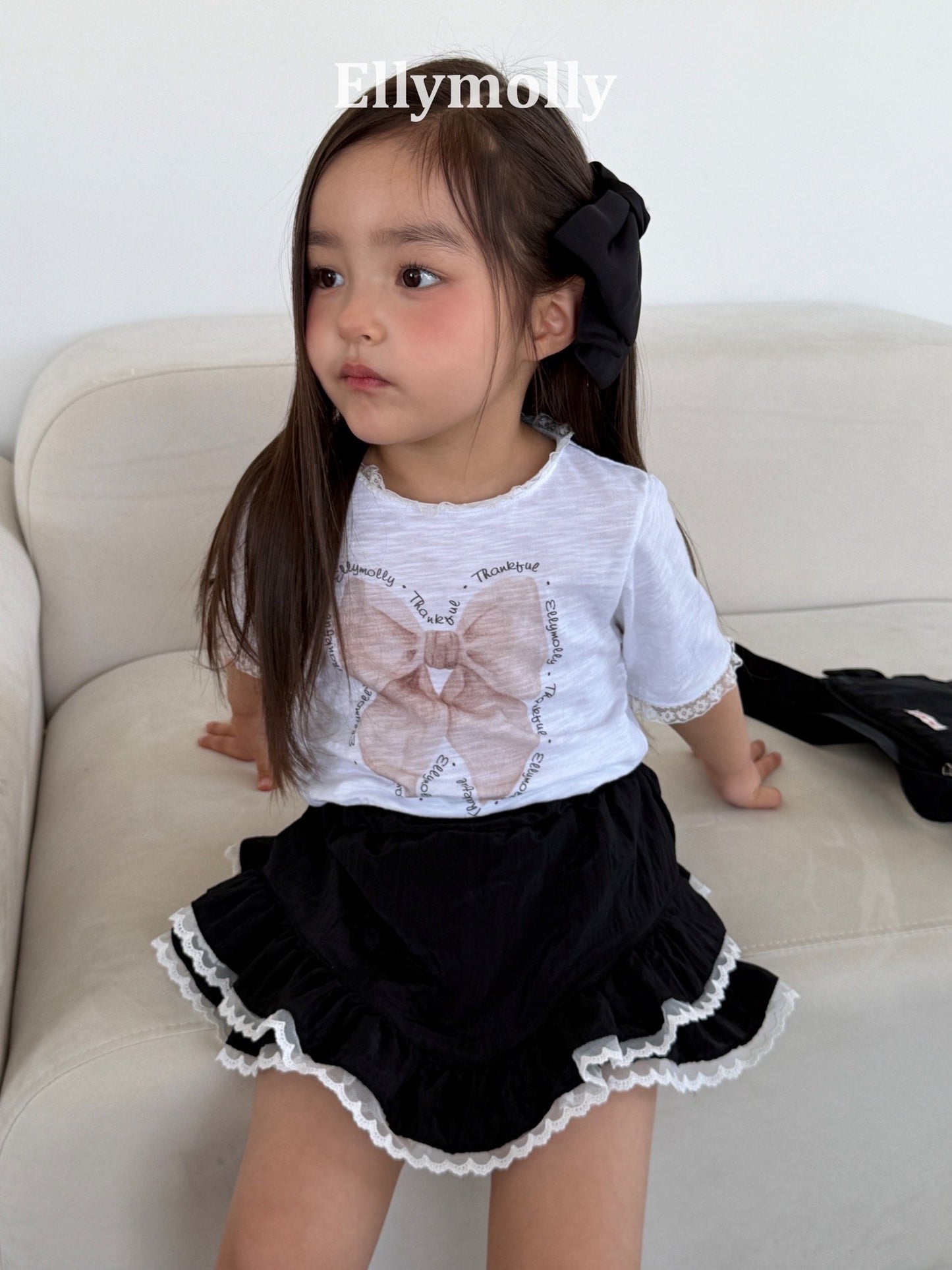 ELLYMOLLY slab ribbon t-shirt (90-145cm)