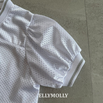 ELLYMOLLY mesh puff v-neck t (90-160cm)