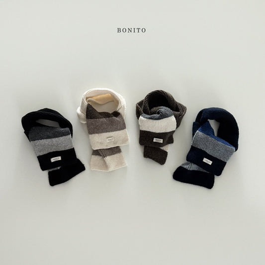 Bonito color block knit muffler