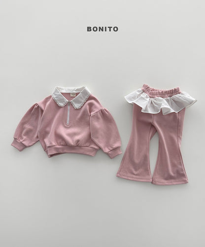 bonito shirred collar zip-up set (~80-140cm)